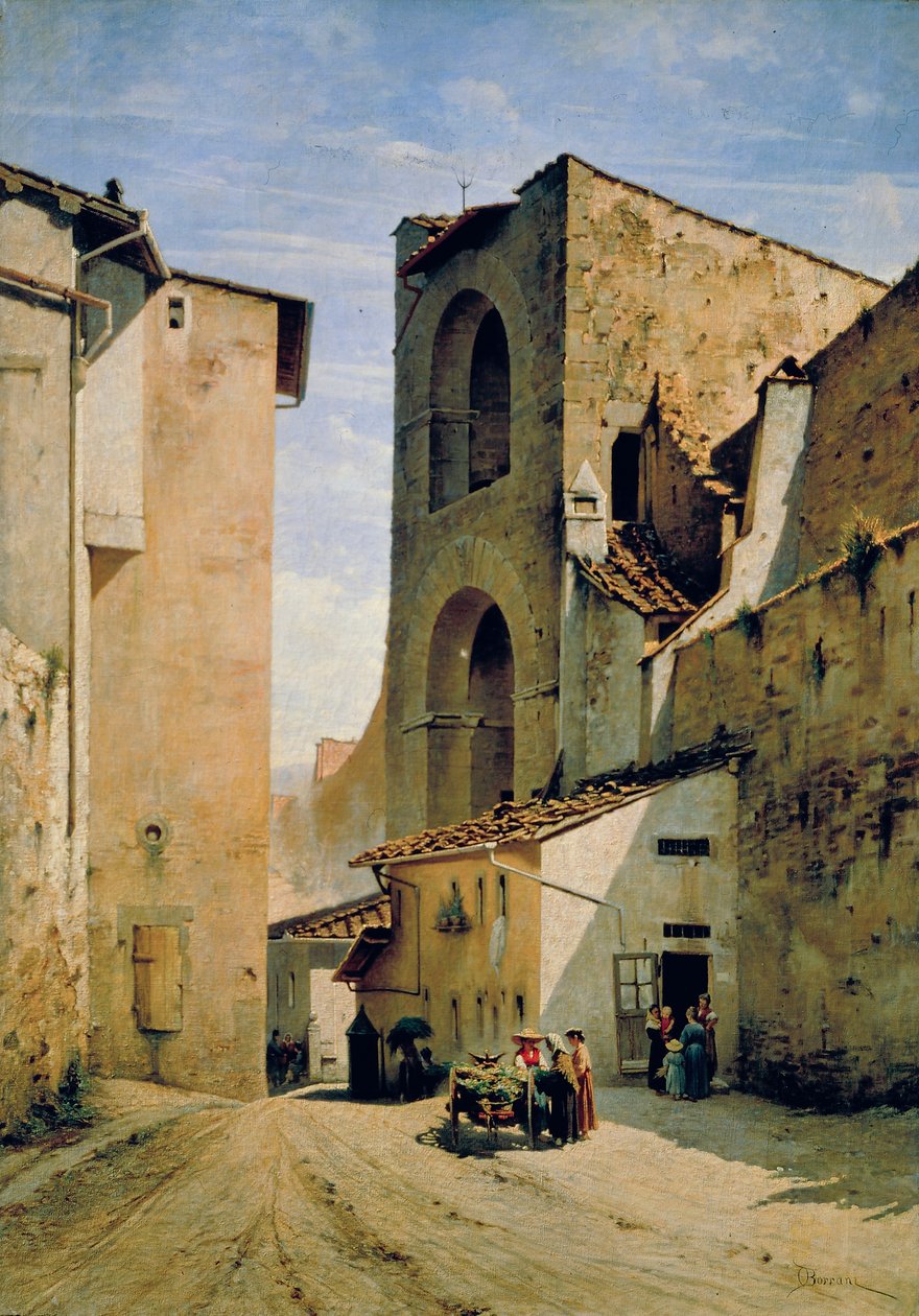 Ősi Porta a Pinti, 1880 körül (olaj, vászon) alkotó: Odoardo Borrani