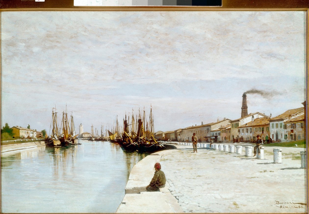 Rimini Marina (olaj, vászon alkotó: Odoardo Borrani