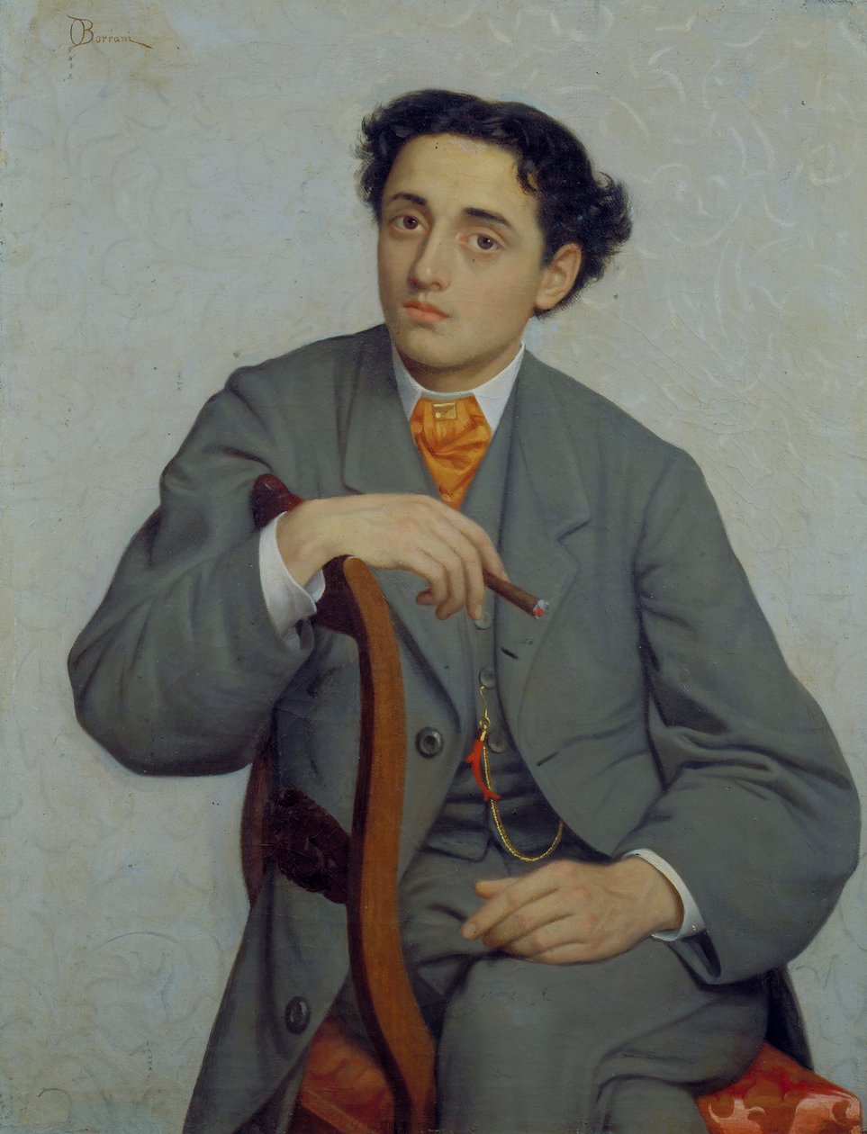 Fiatalember portréja, 1865-66 körül (olaj, vászon) alkotó: Odoardo Borrani