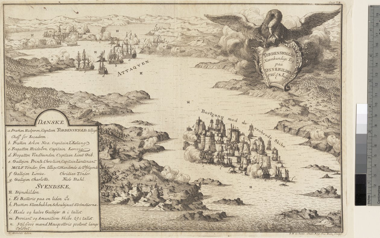 Tordenskjold vonata Dynekildenben 1716-ban alkotó: Odvardt Helmoldt de Lode