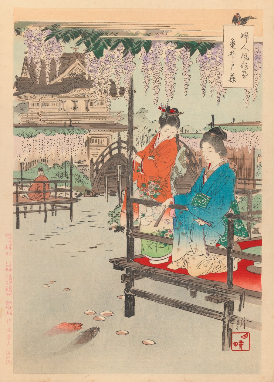 Nyomtatás a Womans Customs and Manners, 1891-92 sorozatból (fatömbnyomat) alkotó: Ogata Gekko