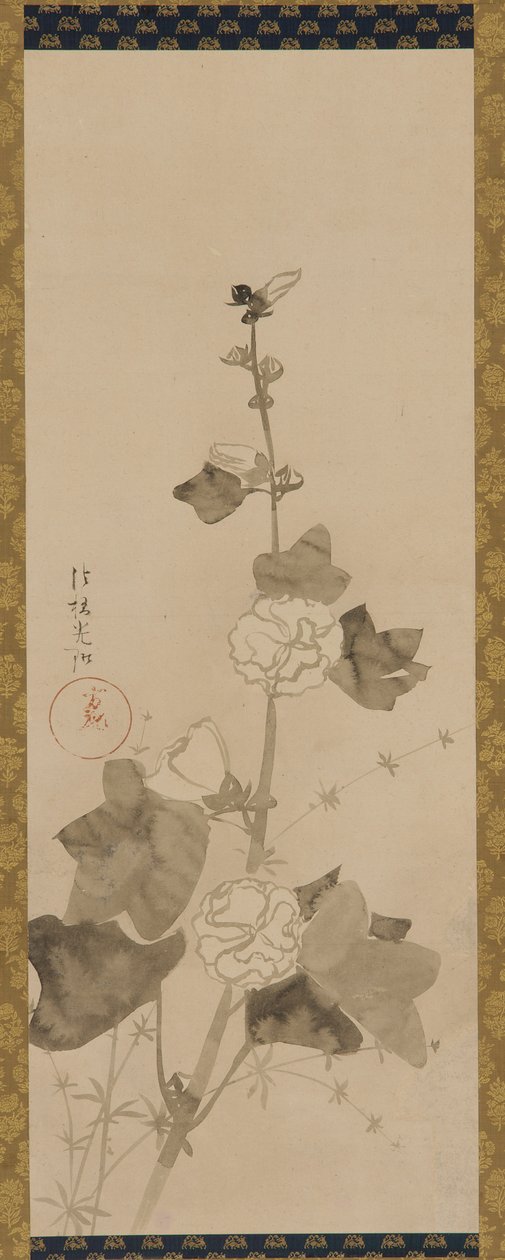 Hollyhocks, Edo-korszak, 17. század vége-18. század eleje. alkotó: Ogata Korin