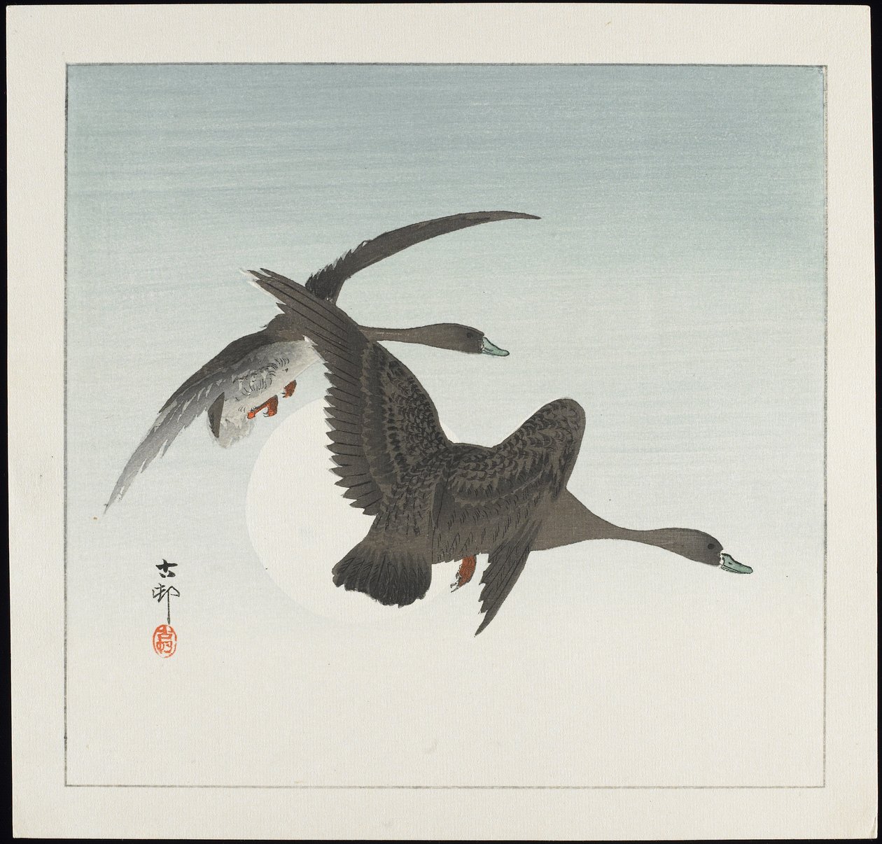 Liba repülésben, 1912 előtt alkotó: Ohara Koson