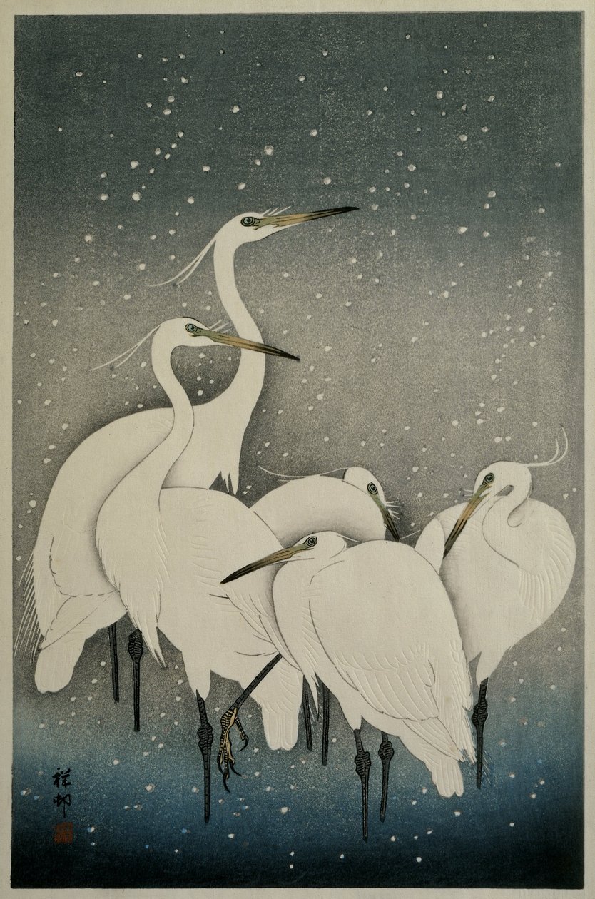 Kócsagok csoportja, 1925-36 alkotó: Ohara Koson