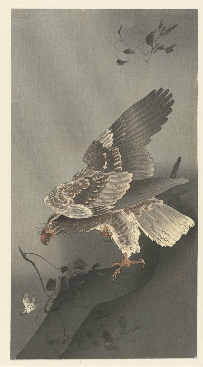 Prédára leselkedő sas alkotó: Ohara Koson
