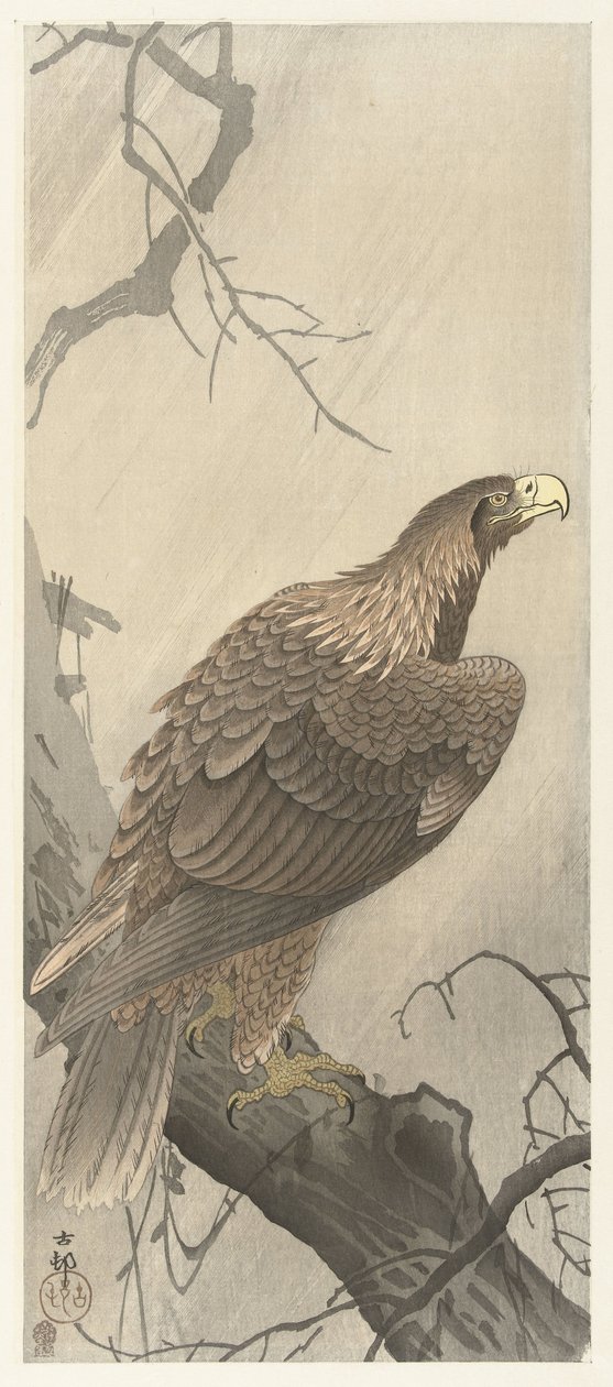 Sas a fa ágán alkotó: Ohara Koson