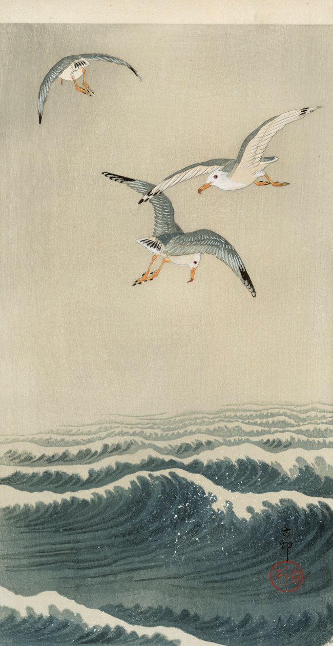 Sirályok a tengeren alkotó: Ohara Koson