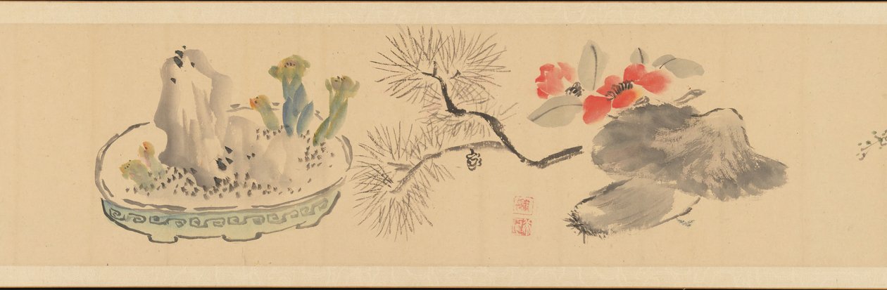 Virágokat kísérő levél, 1831. alkotó: Okada Hanko