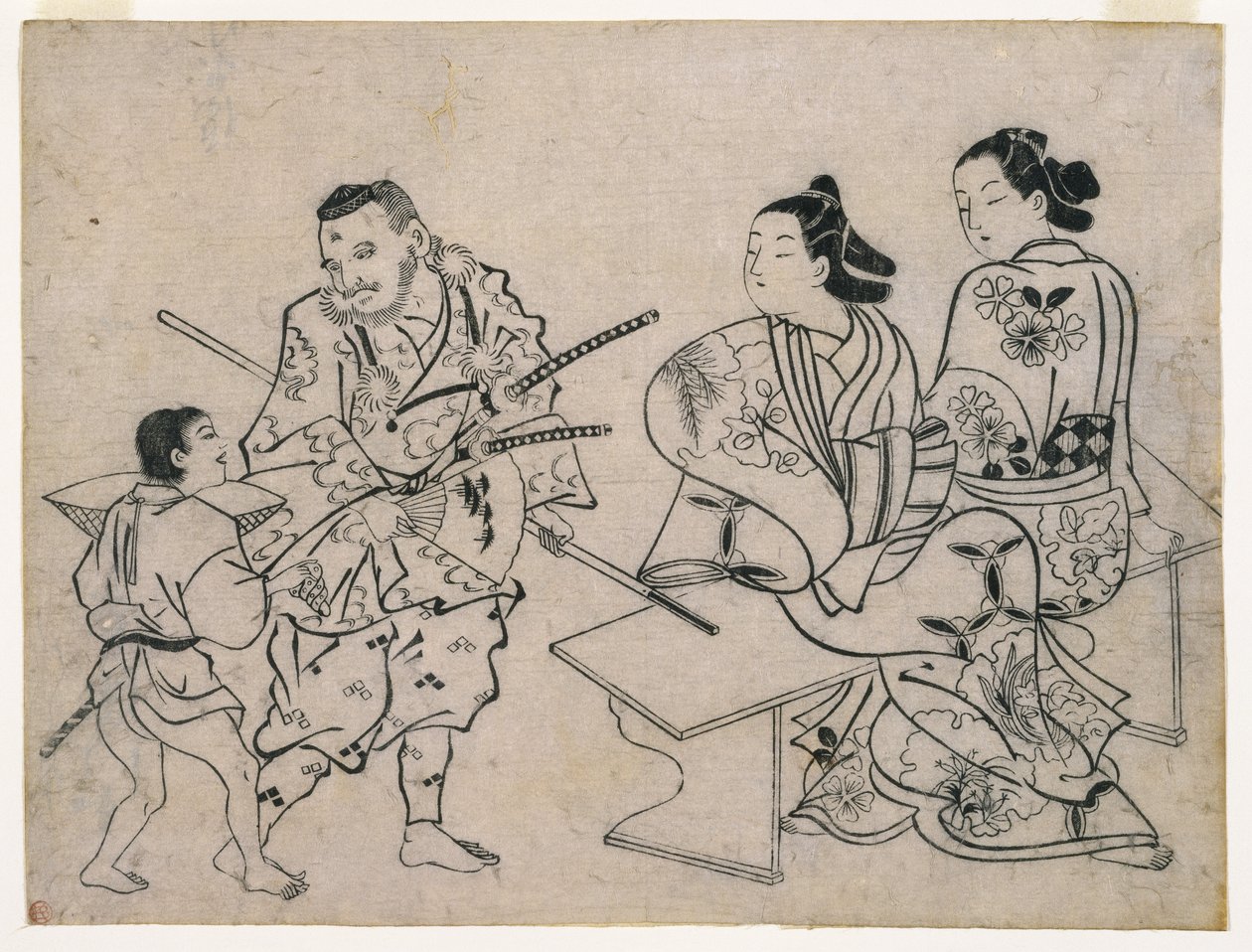Sumizuir-e, 1710 körül (színes fatömbnyomat) alkotó: Okumura Masanobu