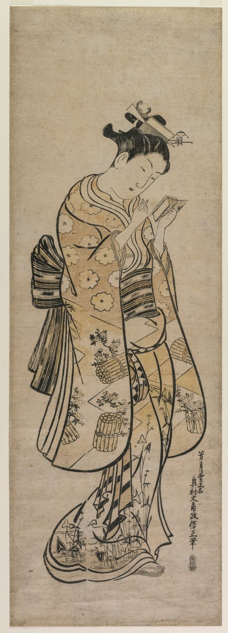 Szépség tükörrel alkotó: Okumura Masanobu
