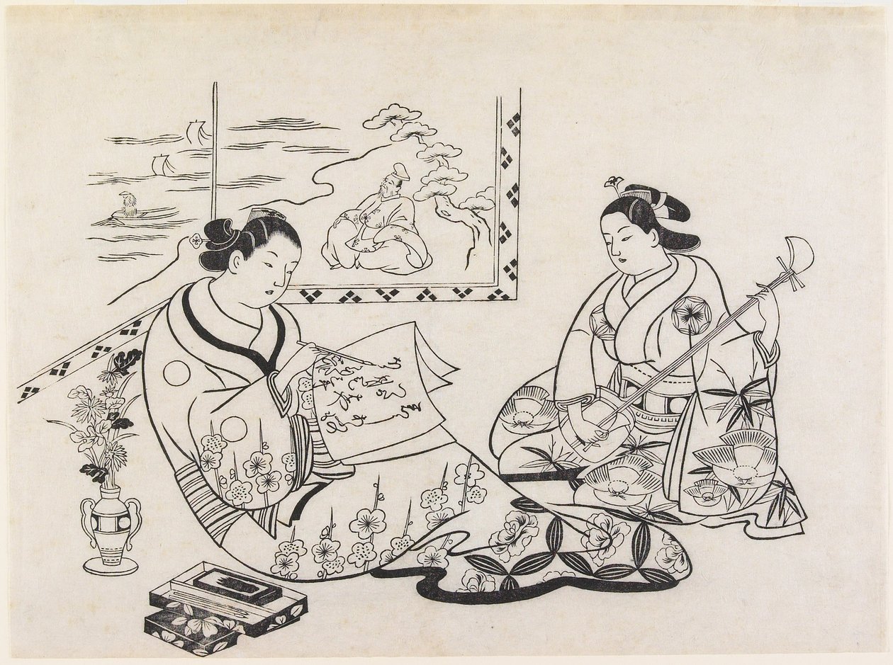 Matsukaze és Murasame mitatéja alkotó: Okumura Masanobu
