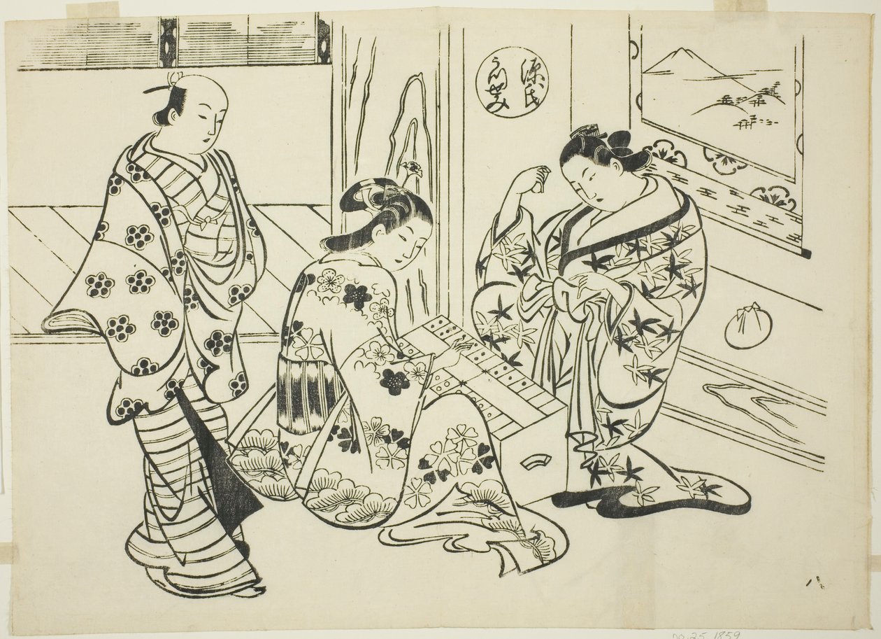 Az Utsusemi fejezet a "The Tale of Genji"-ből (Genji Utsusemi), Genji paródiák sorozatából alkotó: Okumura Masanobu