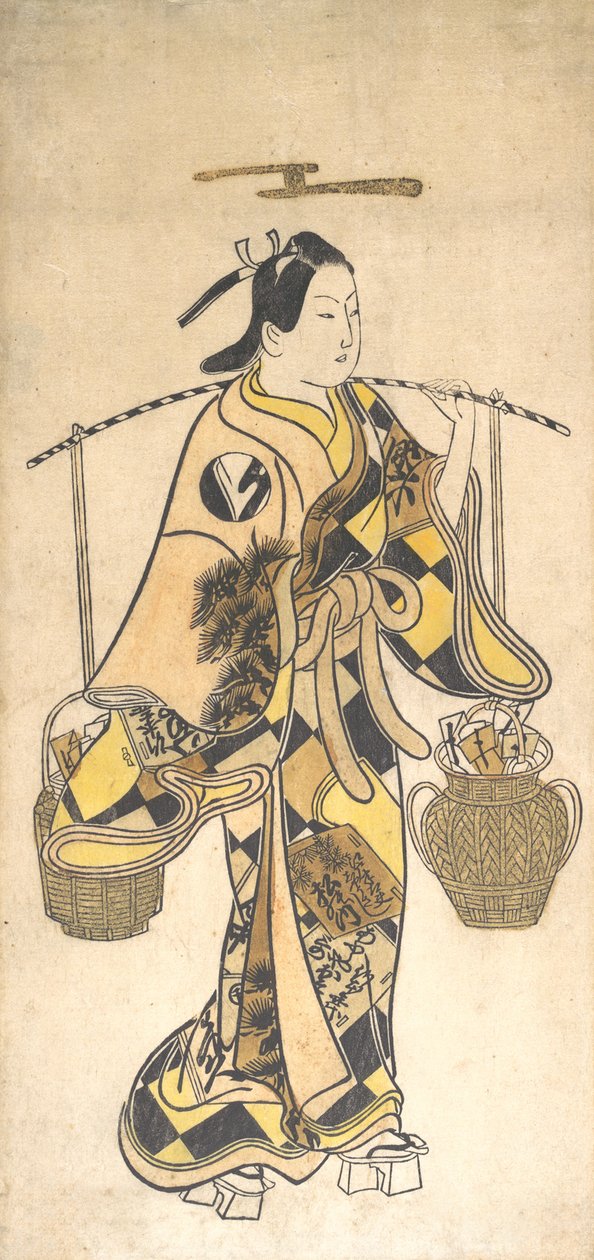 Egy fiatal férfi szerelmi próféciák eladójaként, kb. 1730-as évek, kb. 1730-as évek. alkotó: Okumura Toshinobu.