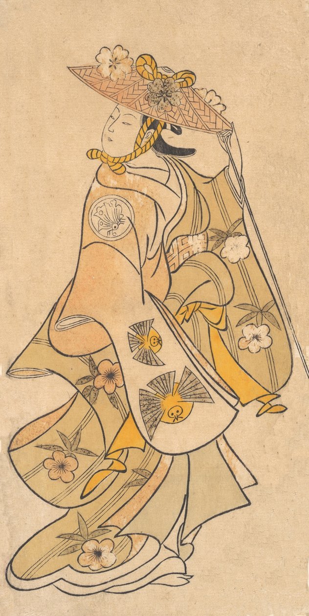 Sanjo Kantaro színész 1697-1763, mint nő, kb. 1730., kb. 1730. alkotó: Okumura Toshinobu