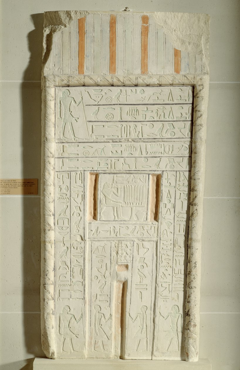 Sheshi hamis ajtója, ie 2300-2200 körül (festett mészkő) alkotó: Old Kingdom Egyptian