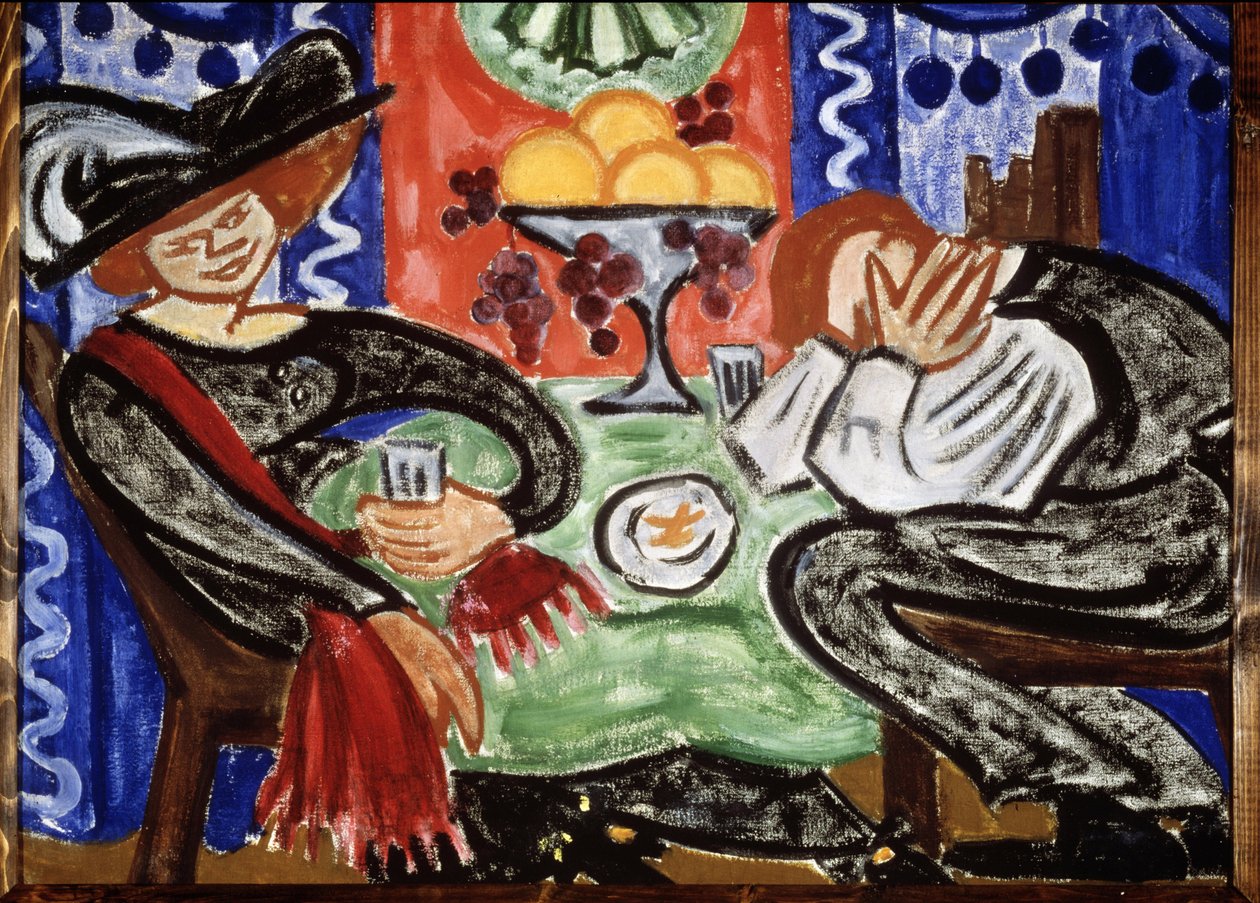A un tsaffe. (Yin A Tsafeh). Peinture de Olga Vladimirovna Rozanova (1886-1918), huile uram alkotó: Olga Wladimirowna  Rosanowa