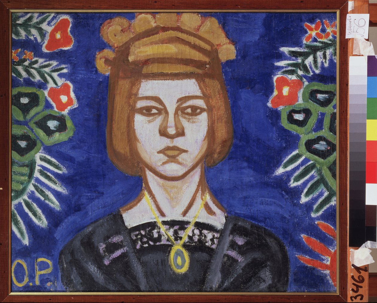 Önarckép. Olga Vladimirovna Rozanova (1886-1918) festménye, olaj, vászon, 1912 körül. Orosz művészet, XX. század, avantgárd. Állami Művészeti Múzeum, Ivanovo (Oroszország). alkotó: Olga Wladimirowna  Rosanowa
