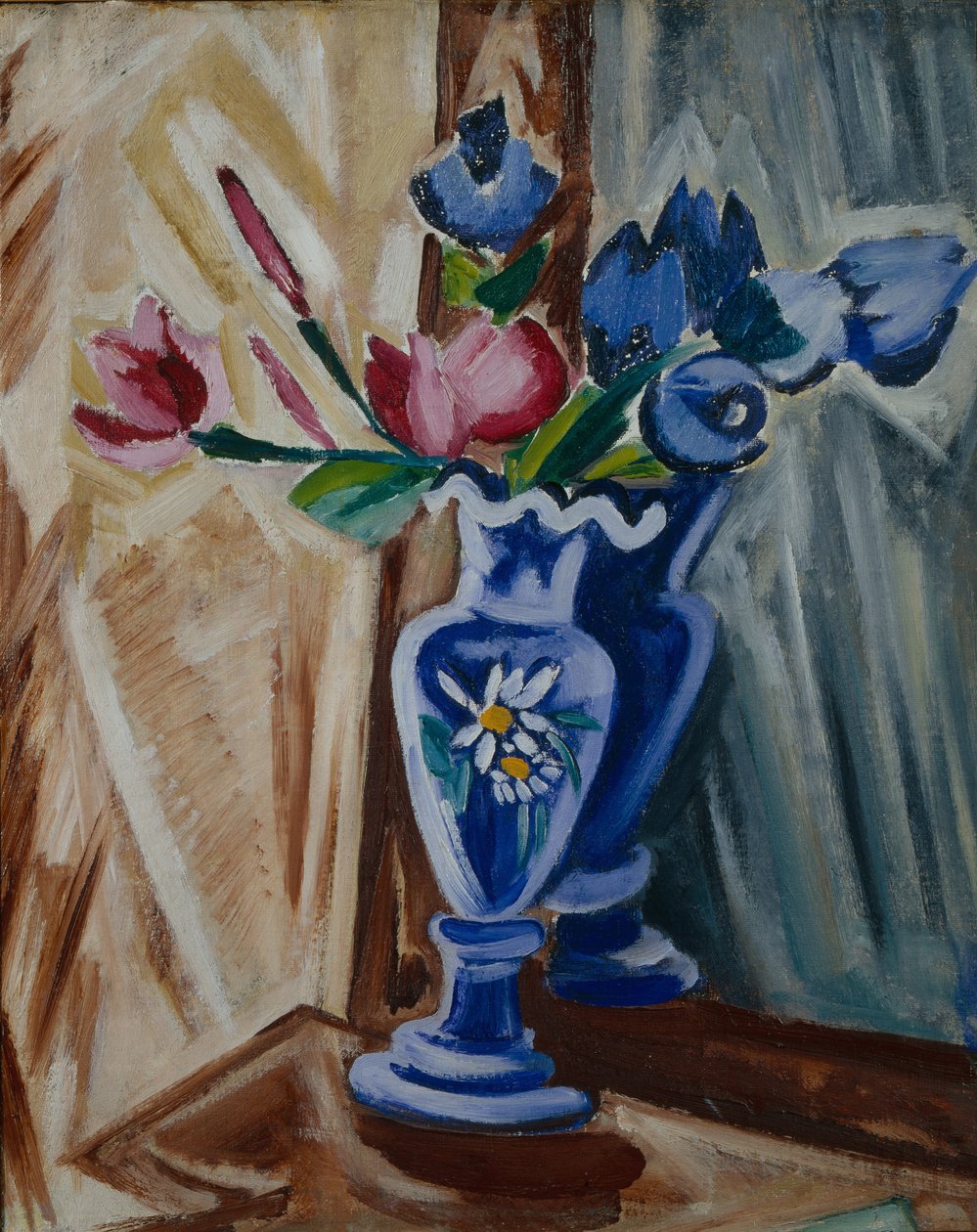 Kék váza virágokkal, 1913 alkotó: Olga Rozanova