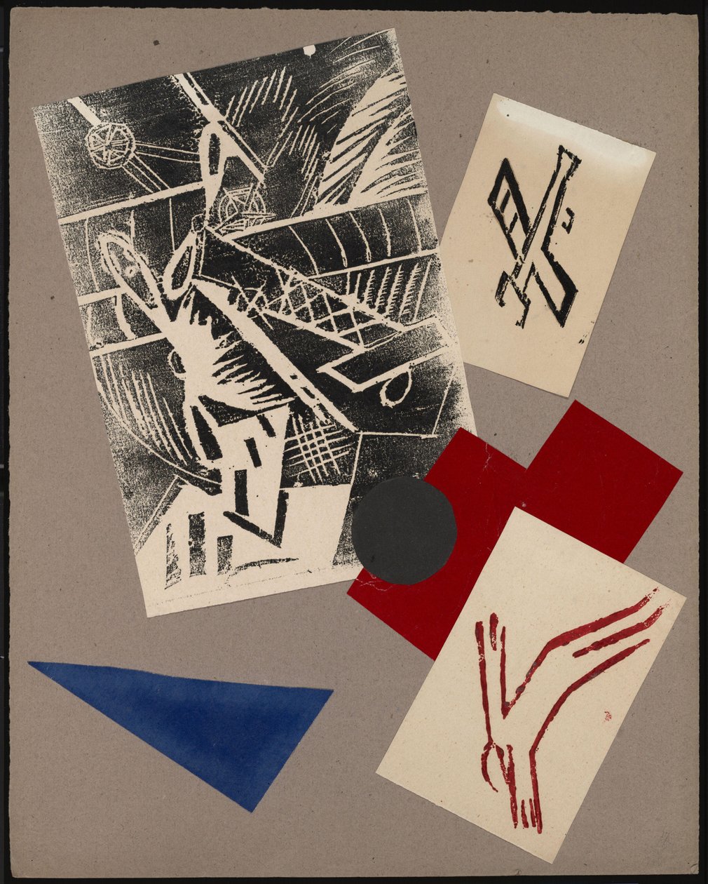 Illusztráció Aleksey Kruchenykh A háború című könyvéhez, 1916 alkotó: Olga Rozanova