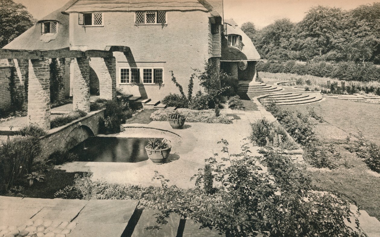 „Garden of Wood House Copse, Holmbury St. Mary. Keletre nézve”, 1926 alkotó: Oliver Falvey Hill