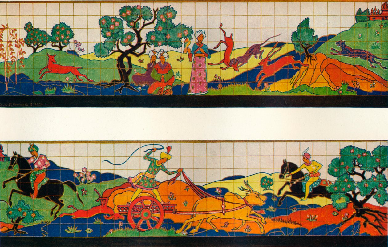 Brit Birodalom kiállítási dekoráció az étterem külső részére, 1924. alkotó: Oliver Percy Bernard