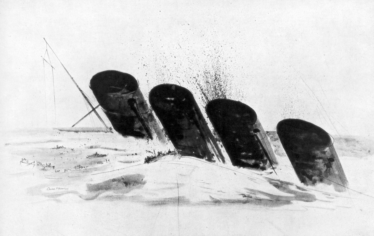 Az RMS Lusitania elsüllyedése, 1915. május 7., 1926 alkotó: Oliver Percy Bernard