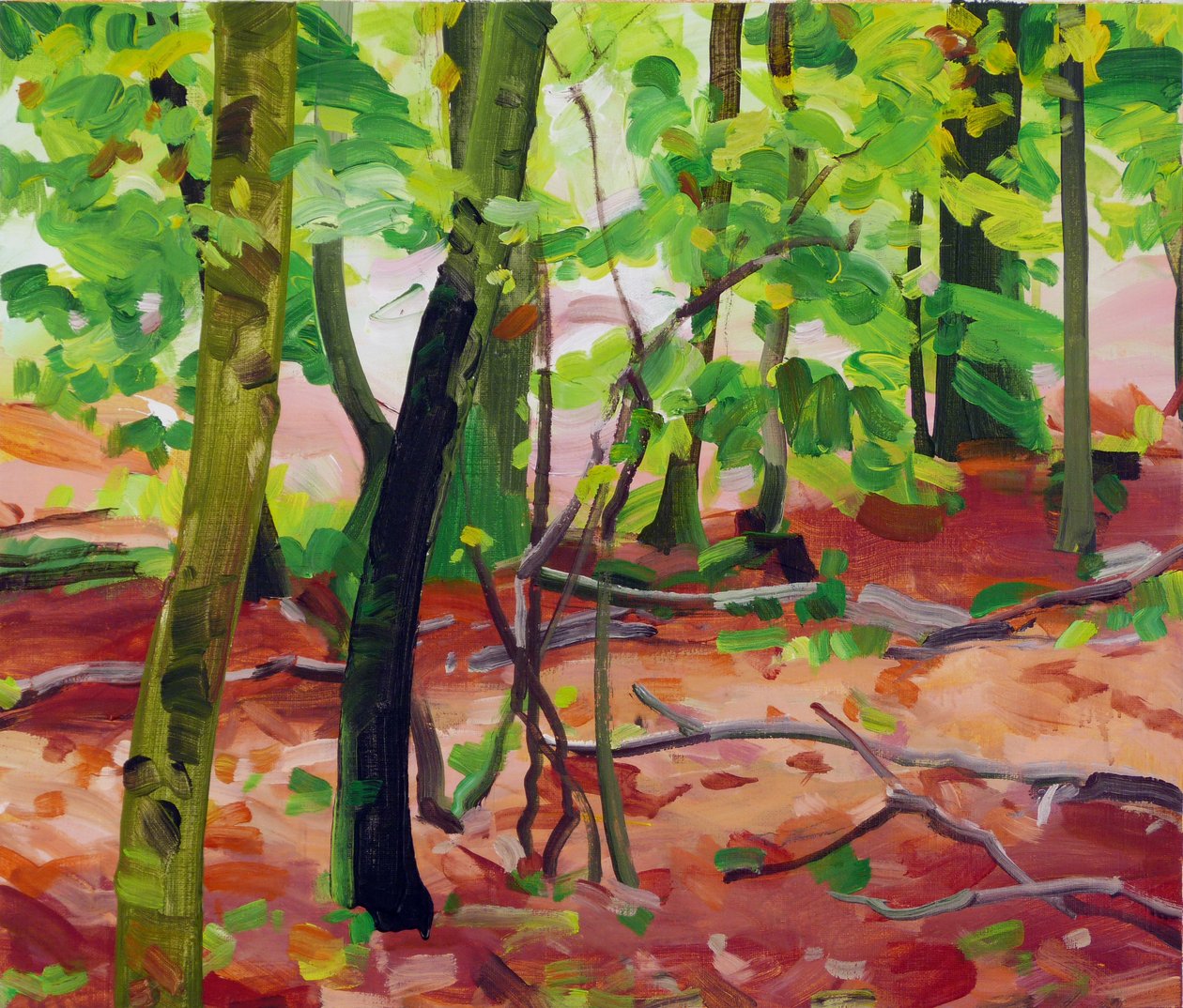 Forêt 17, 2017 (akril, vászon) alkotó: Olivier Morel