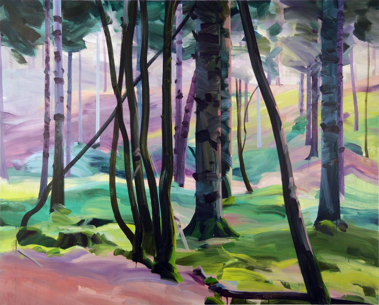 Forêt 28, 2017 (akril, vászon) alkotó: Olivier Morel