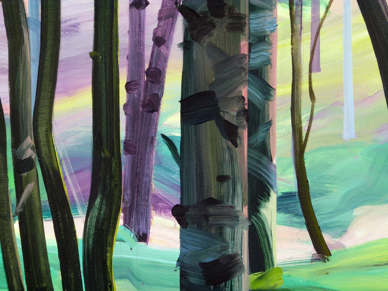 Forêt 28, részlet, 2017 (akril, vászon) alkotó: Olivier Morel