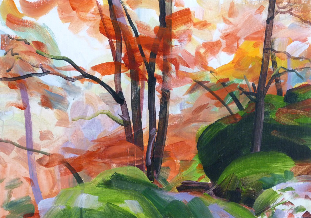 Forêt 34, 2018 (akril, vászon) alkotó: Olivier Morel