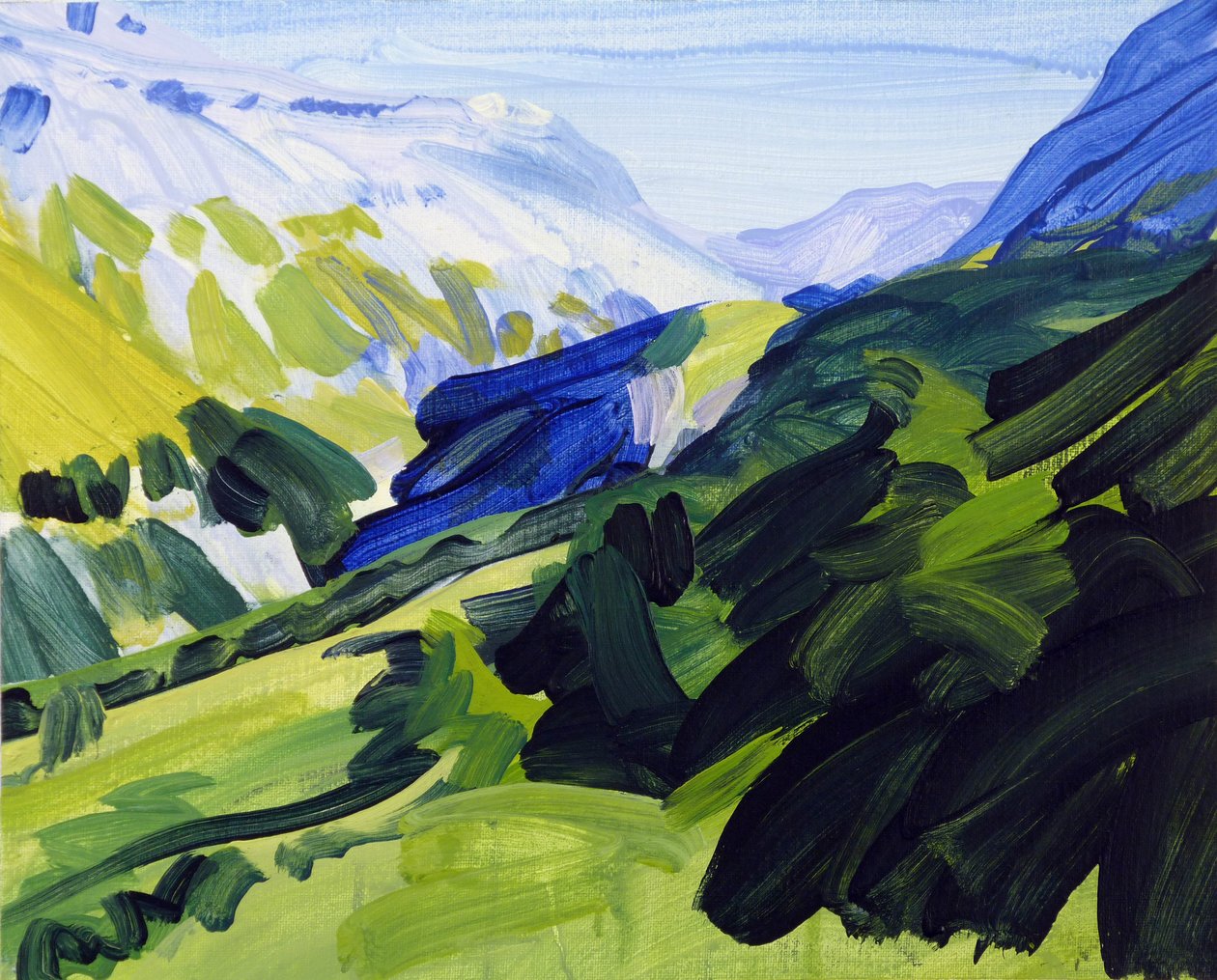 Leukerbad 34, 2017 (akril, vászon) alkotó: Olivier Morel