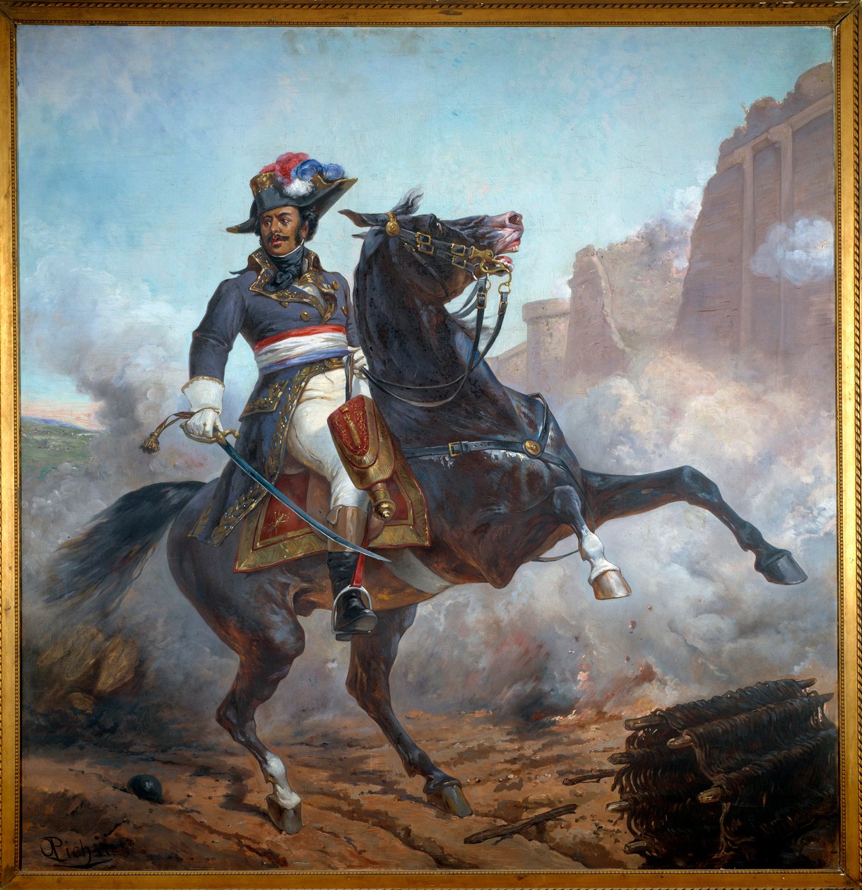 Alexandre Davy Dumas tábornok (1762-1806), Alexandre Dumas apjának lovas portréja. Olivier Pichat festménye (1825-1912 körül) alkotó: Olivier Pichat