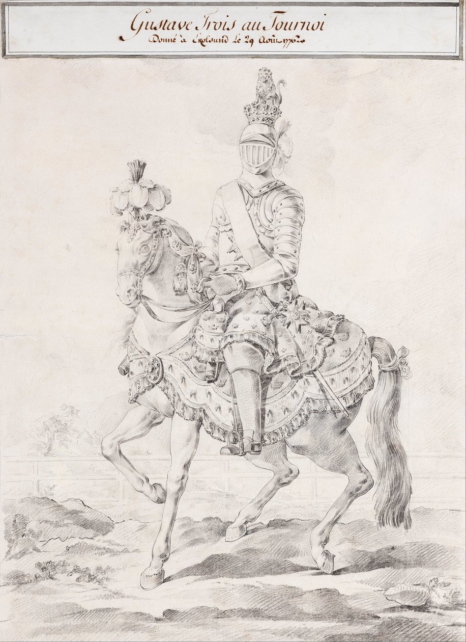 III. Gusztáv lóháton hevederben 1776 alkotó: Olof Fridsberg