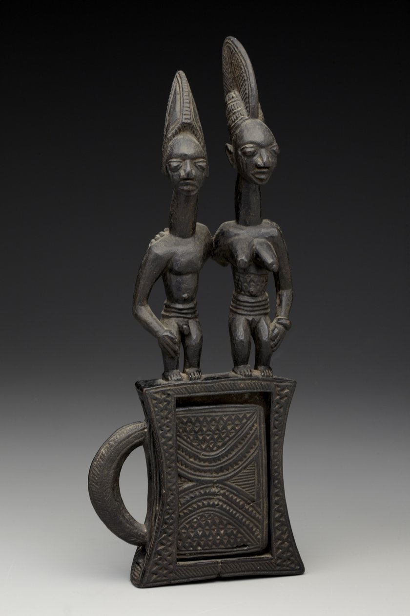Tükörtok, 1938 előtt (fa és tükör) alkotó: Olowe of Ise