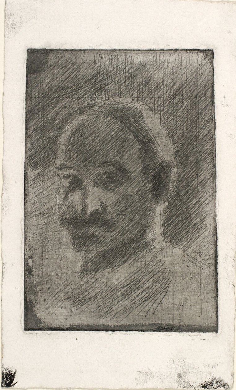 Henrik Schouboe festő portréja alkotó: Oluf Hartmann