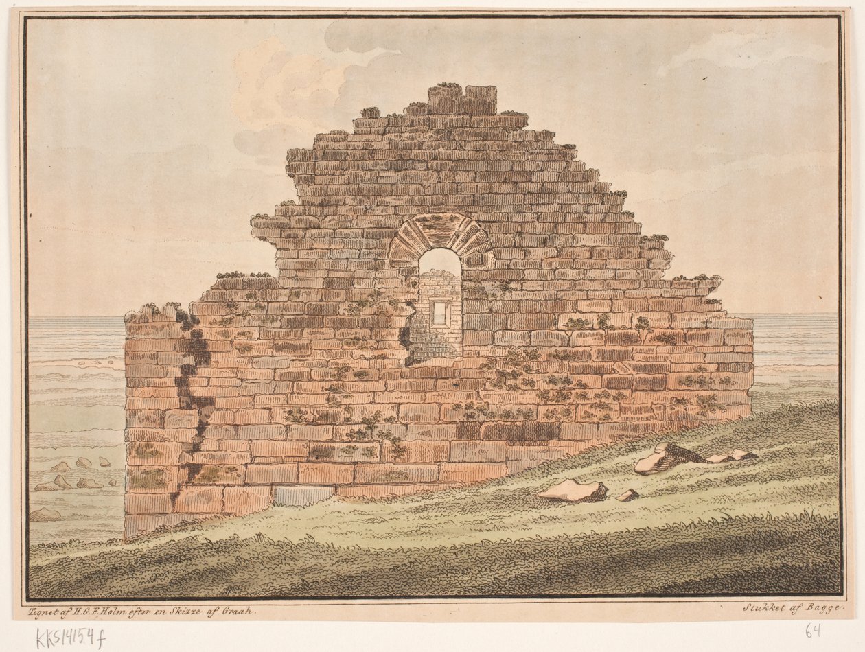 Templomromok Grönlandon. Illusztráció W.A. Grah. Kutatói kirándulás Grönland keleti partvidékére alkotó: Oluf Olufsen Bagge