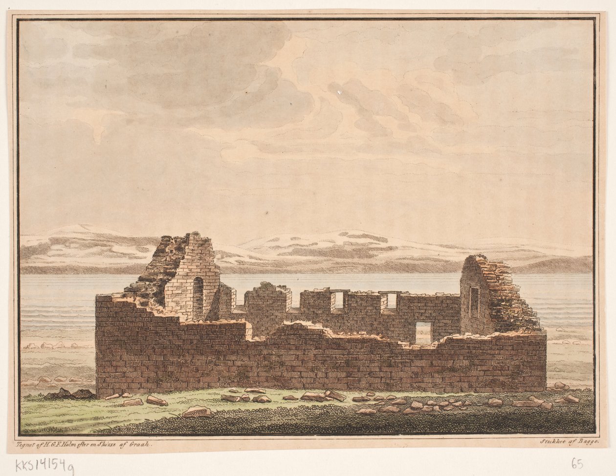 Templomromok Grönlandon. Illusztráció W.A. Grah. Kutatói kirándulás Grönland keleti partvidékére alkotó: Oluf Olufsen Bagge