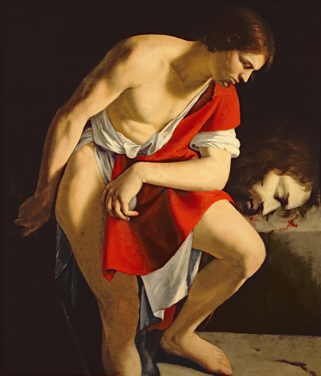 Dávid Góliát fején elmélkedik alkotó: Orazio Gentileschi
