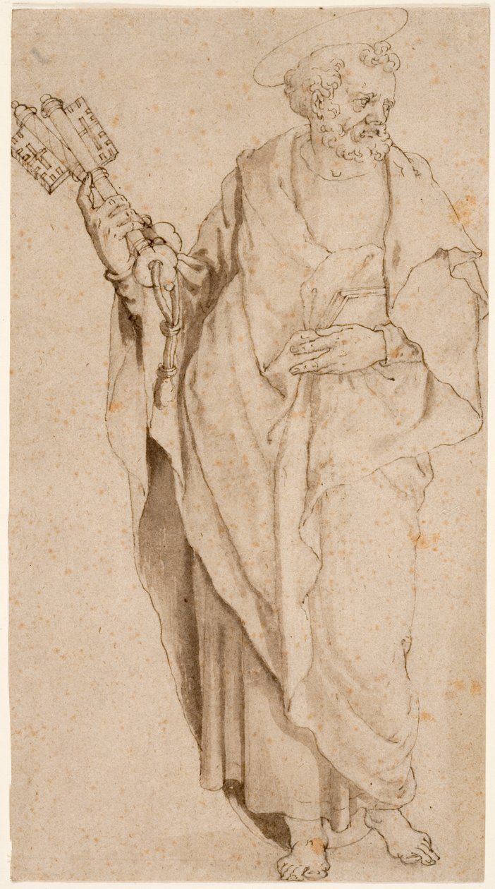 Szent Péter, 1575 körül (toll és barna tinta és krétával mosás papíron) alkotó: Orazio Samacchini
