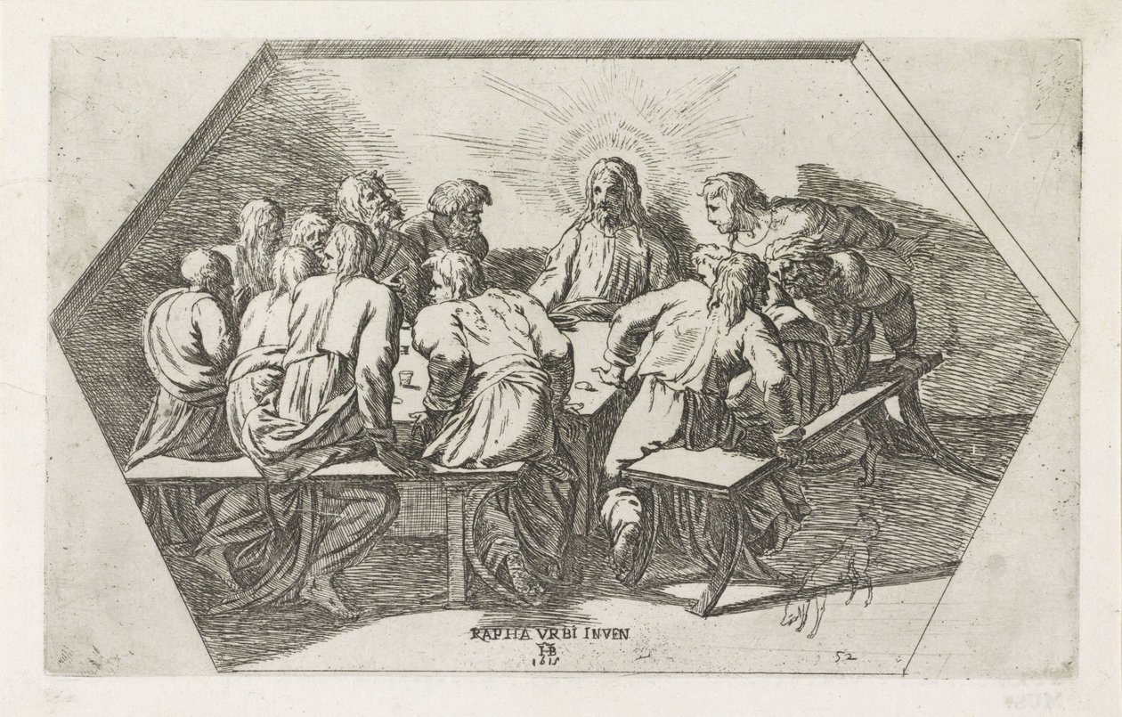 Utolsó vacsora Festmények Raphael loggiájában (sorozat címe) alkotó: Orazio Borgianni