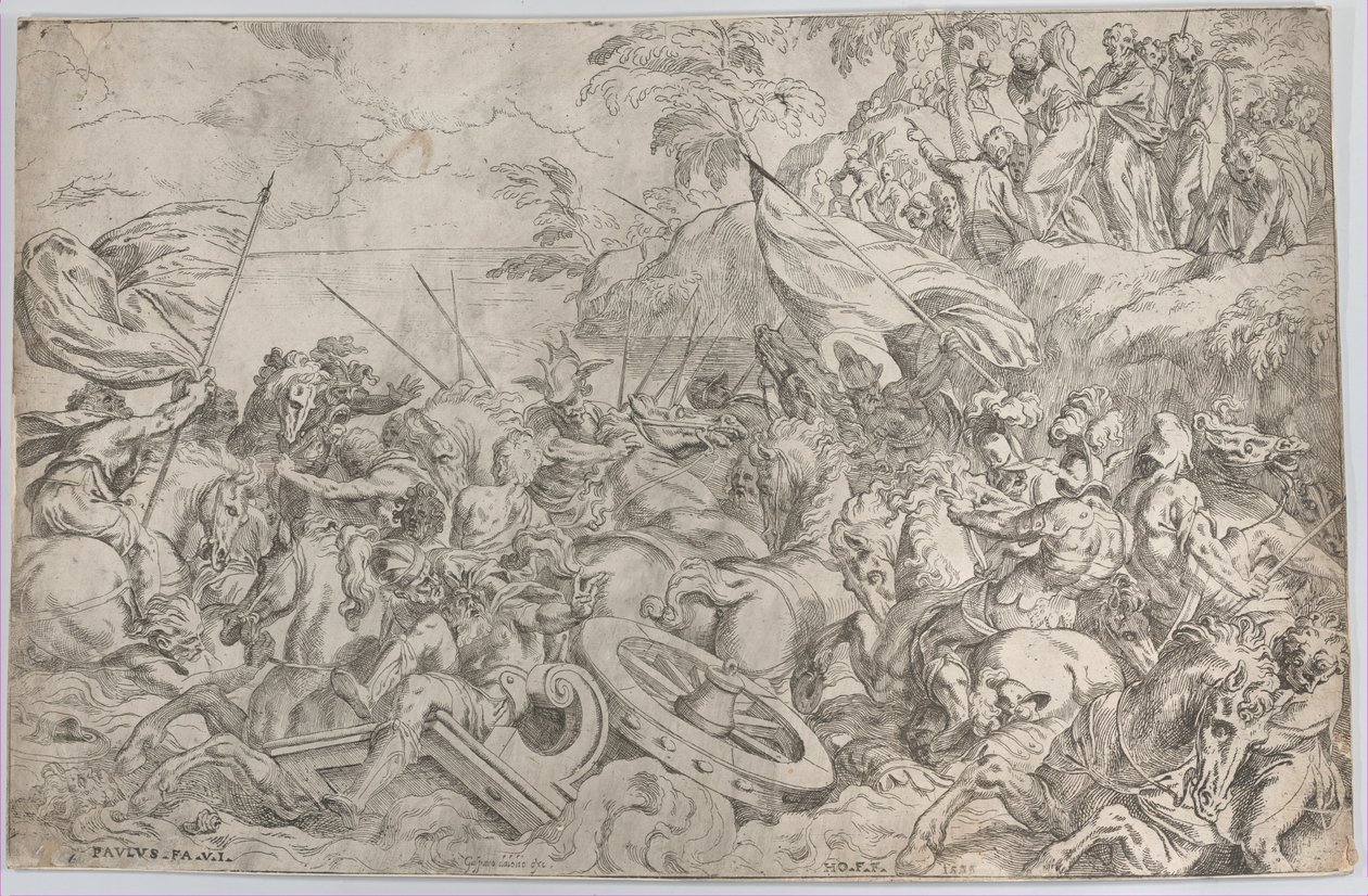 Átkelés a Vörös-tengeren, 1583., 1583. alkotó: Orazio Farinati