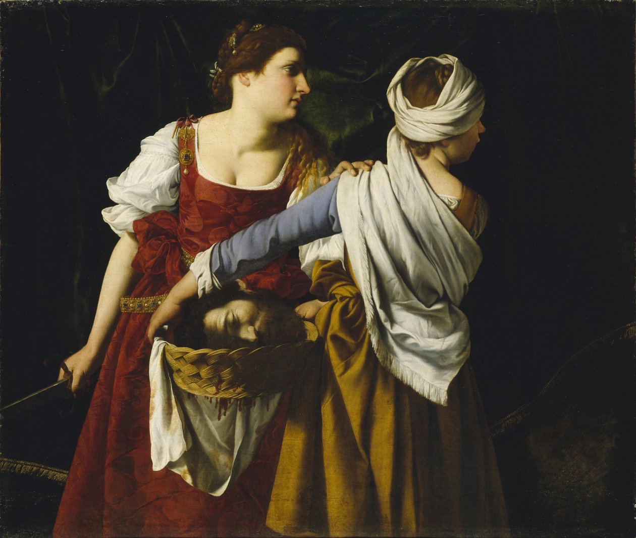 Judit és szolgálóleánya Holofernész fejével alkotó: Orazio Gentileschi