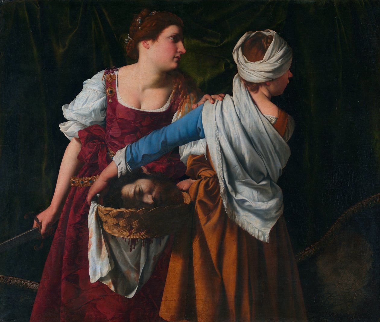 Judit és szolgálója Holofernész fejével alkotó: Orazio Gentileschi