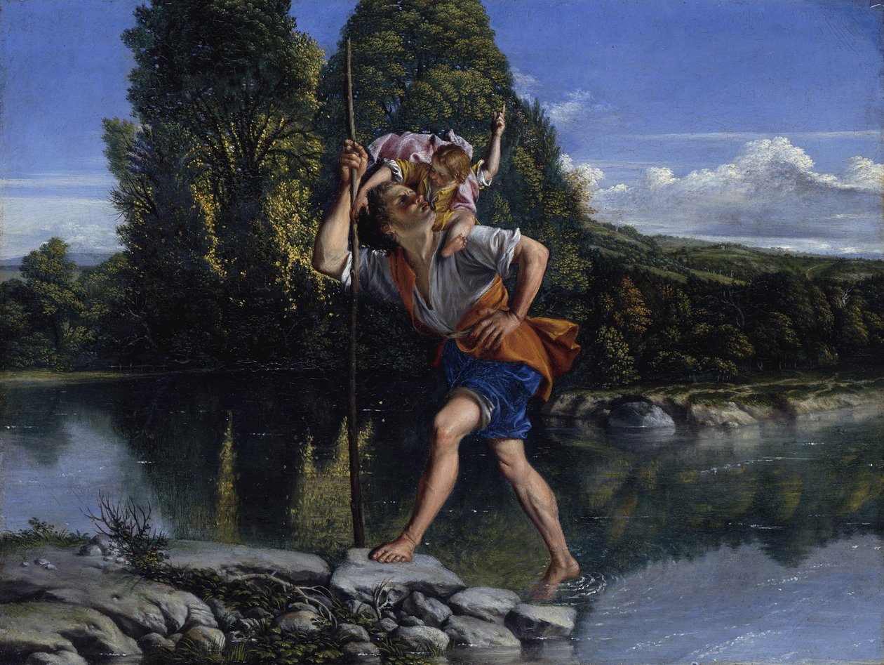 Tájkép Szent Kristóf-tal alkotó: Orazio Gentileschi