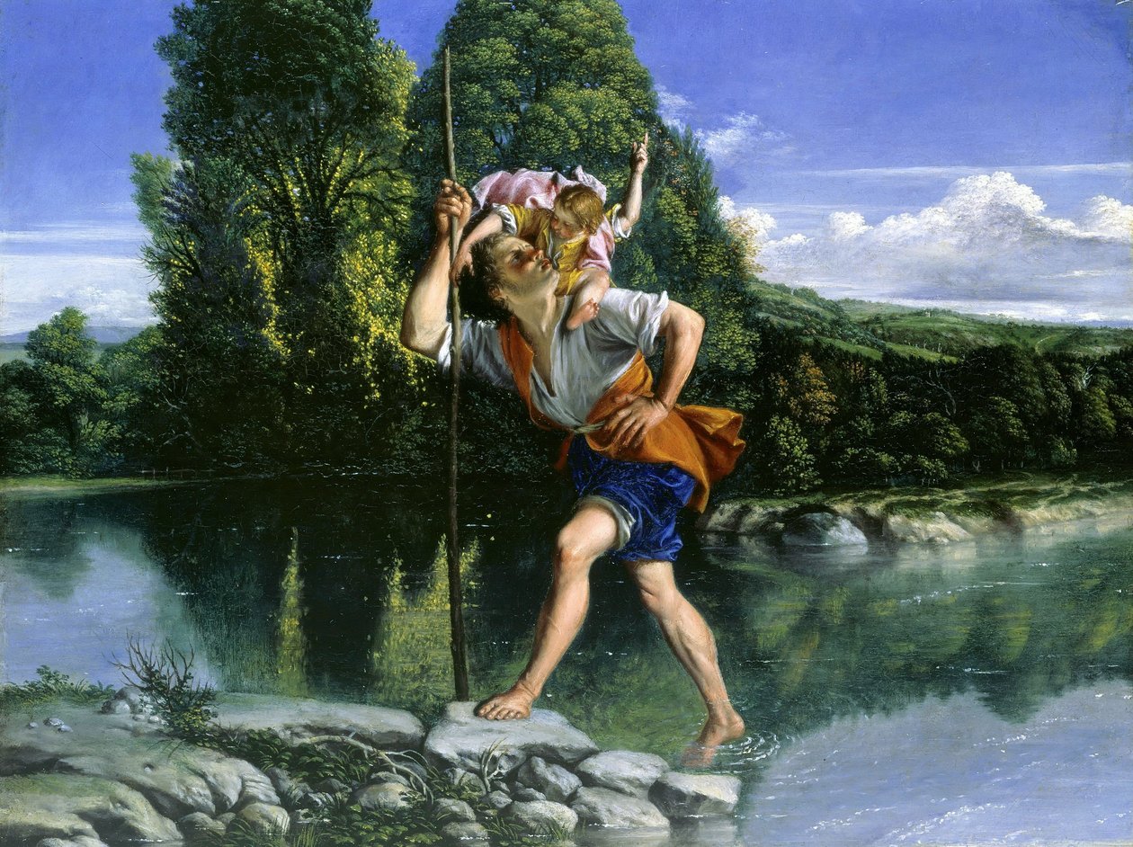 Táj Szent Kristófbal alkotó: Orazio Gentileschi