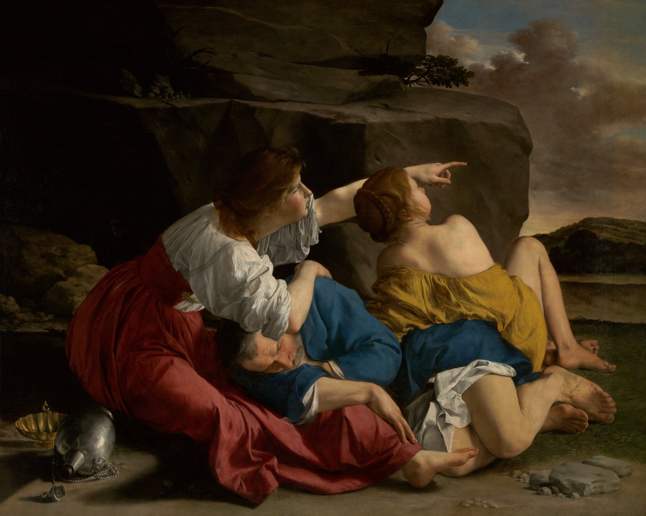 Lót és lányai, 1622 körül (olaj, vászon) alkotó: Orazio Gentileschi