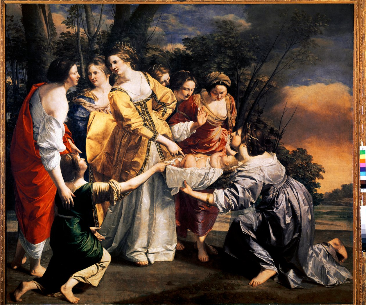 Mózes megmenti a Nílus vizét (olaj, vászon alkotó: Orazio Gentileschi
