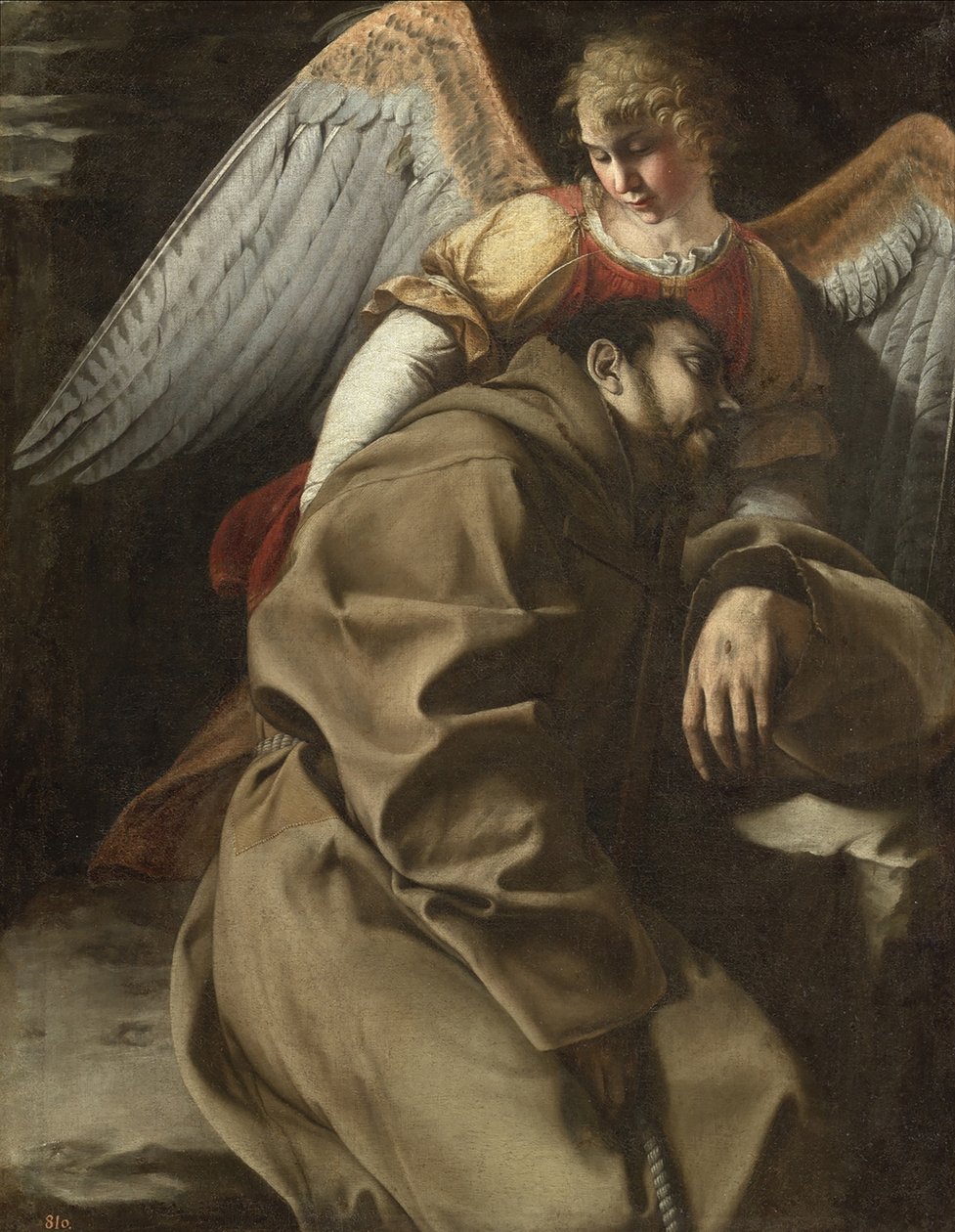 Szent Ferenc egy angyal támogatásával, 1607 körül (olaj, vászon) alkotó: Orazio Gentileschi