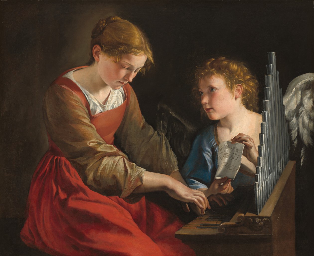 Szent Cecília és egy angyal alkotó: Orazio Gentileschi and Giovanni Lanfranco