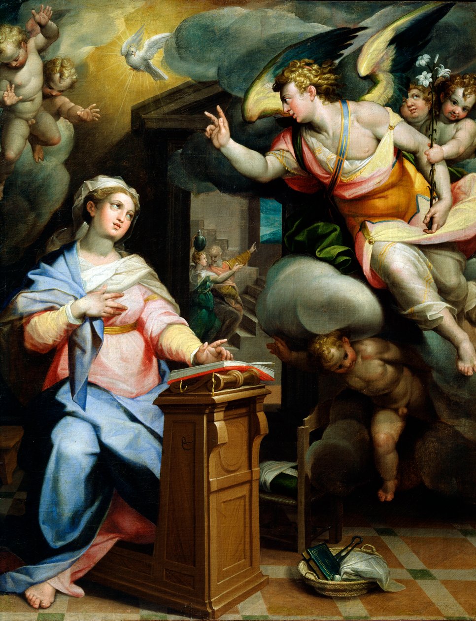 Angyali üdvözlet, 1560-as évek alkotó: Orazio Samacchini